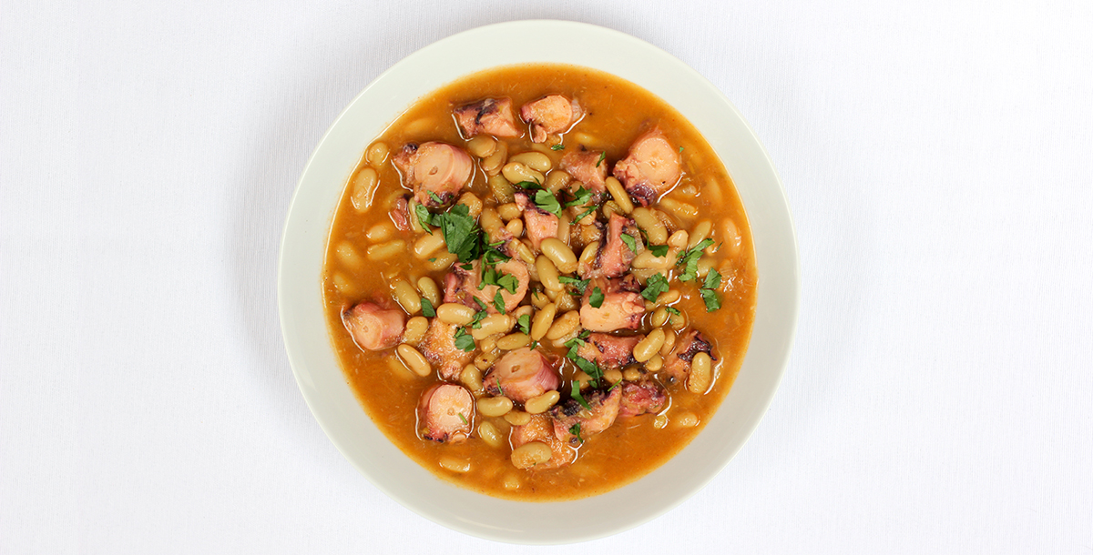Guiso de verdinas con pulpo